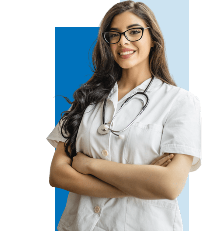 Frame 1618873835 A woman in white shirt and glasses with arms crossed.